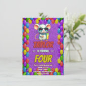 Mouse Einzigartiger Personalisierter Geburtstag Ei Einladung (Stehend Vorderseite)