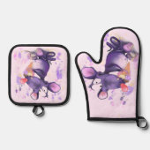 Mouse Eis Creme Funny Ofenhandschuh & Topflappen-Set (Vorderseite)
