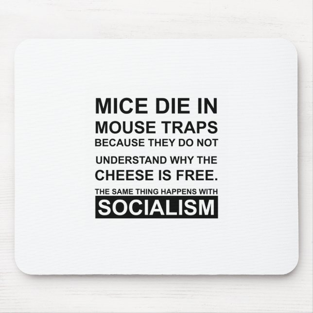 Mouse Fallen mit freiem Käse AKA Sozialismus Mousepad (Vorne)