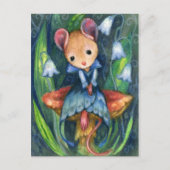 Mouse Fantasy Mushroom Fairytale Art Postkarte (Vorderseite)