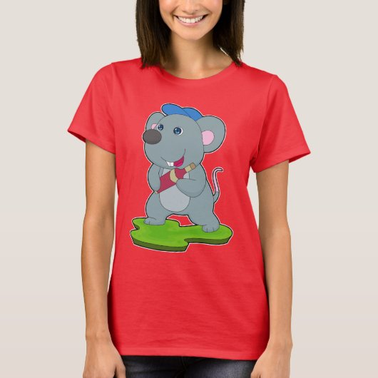 Mouse Flasche Rotwein T-Shirt (Vorderseite)