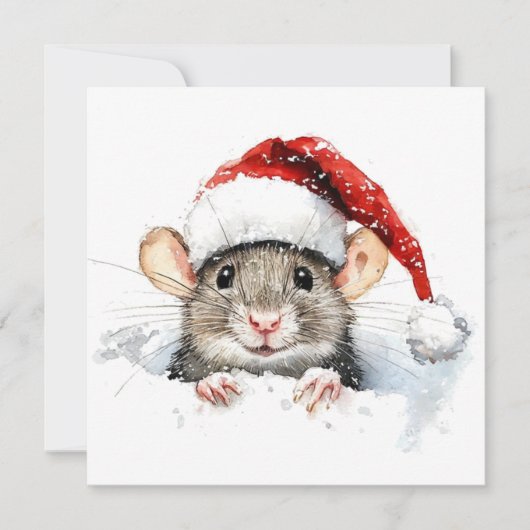 Mouse Flat Christmas Card Feiertagskarte (Vorderseite)