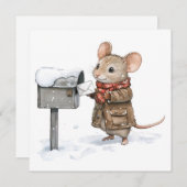 Mouse Flat Christmas Card Feiertagskarte (Vorne/Hinten)