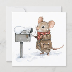 Mouse Flat Christmas Card Feiertagskarte