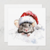 Mouse Flat Christmas Card Feiertagskarte (Vorne/Hinten)