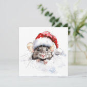 Mouse Flat Christmas Card Feiertagskarte (Stehend Vorderseite)