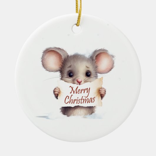 Mouse Frohe Weihnachten Keramik Ornament (Vorne)
