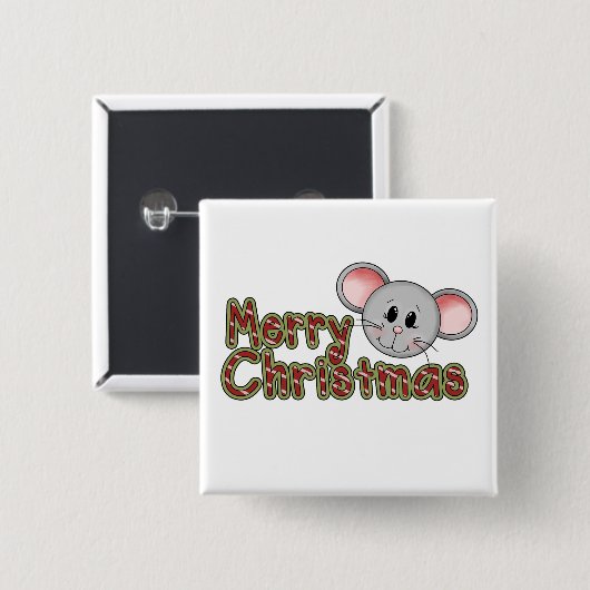 Mouse Frohe Weihnachtsgeschenke und Geschenke Button (Vorne & Hinten)