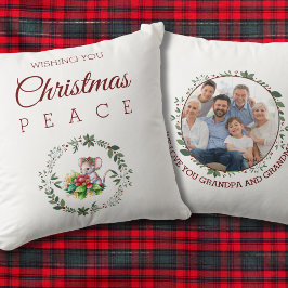 Mouse Grandelternfamilie Foto Weihnachtskranz Kissen