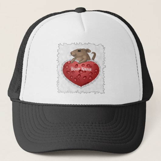 Mouse Heart Hut Truckerkappe (Vorderseite)