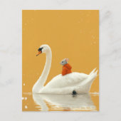 Mouse Hitches a Ride on a Swan Postkarte (Vorderseite)