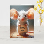 Mouse Holding a Pappe Vielen Dank, dass Sie unterz Karte (Gelbe Blume)