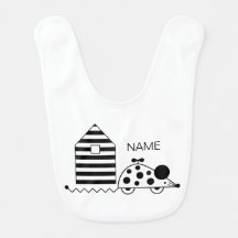 Mouse House Bib BW