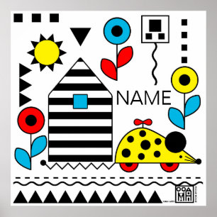 Mouse House Wheelie Mouse Poster 2 - personalisier