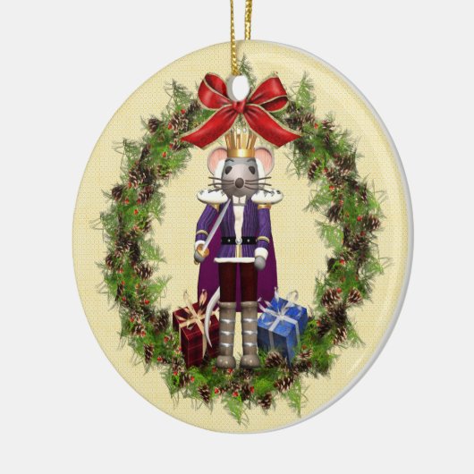 Mouse King Buon Natale Italienisches Weihnachtsges Keramikornament (Links)