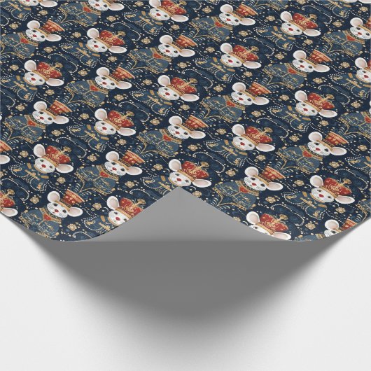 Mouse King, Elegant Blue Nutcracker Classic Geschenkpapier (Ecke)