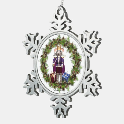 Mouse King Nutcracker Snowflake Ornament (Rechts)