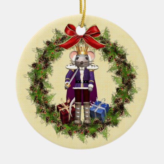 Mouse King Personalized Christmas Round Ornament (Vorne)