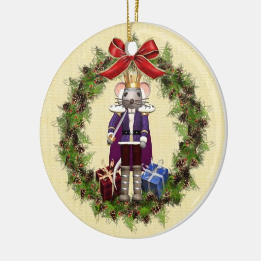 Mouse King Personalized Christmas Round Ornament (Links)