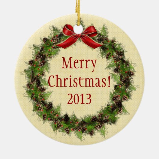 Mouse King Wreath Round Christmas Ornament (Hinten)