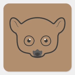 Mouse Lemur Quadratischer Aufkleber
