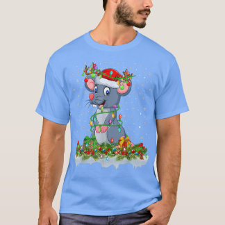 Mouse Lover Matching Santa Lighting Mouse Christma T-Shirt