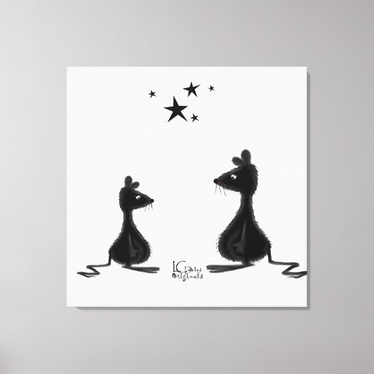 Mouse Meet Stretched Canvas Print Leinwanddruck (Vorderseite)