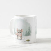 Mouse Mug Cute Watercolor Winter Christmas Gift Wo Kaffeetasse (Vorderseite Links)