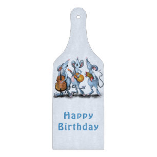 Mouse Music Band Funny Birthday Cutting Board Schneidebrett