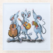 Mouse Music Band Funny Glass Untersetzer (Vorderseite)