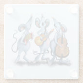 Mouse Music Band Funny Glass Untersetzer (Rückseite)