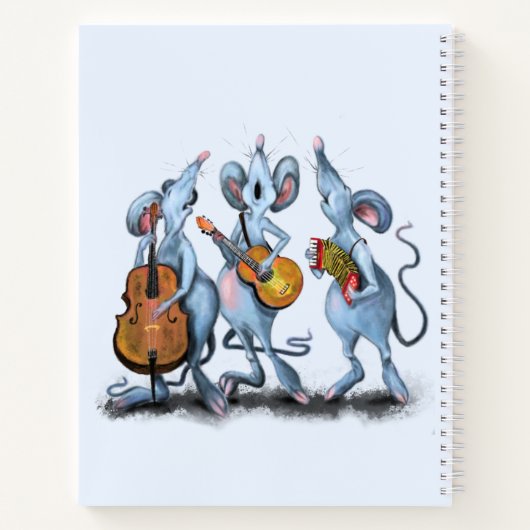 Mouse Music Band Funny Notebook Notizblock (Rückseite)