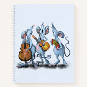 Mouse Music Band Funny Notebook Notizblock