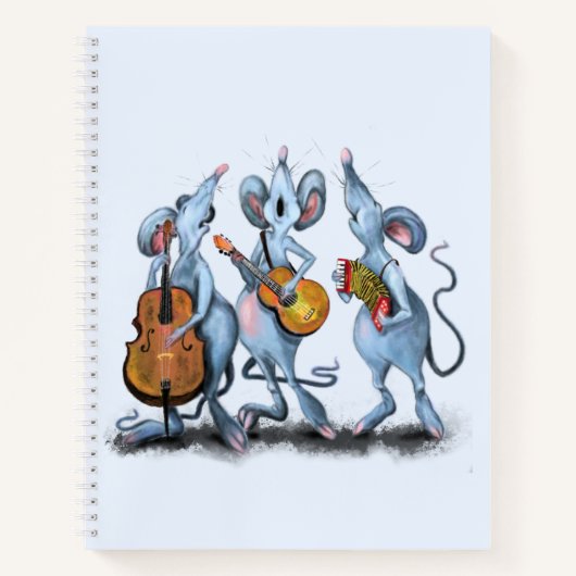 Mouse Music Band Funny Notebook Notizblock (Vorderseite)