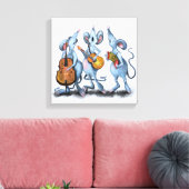Mouse Musical Band Funny Canvas Print Leinwanddruck (Insitu (Wohnzimmer))
