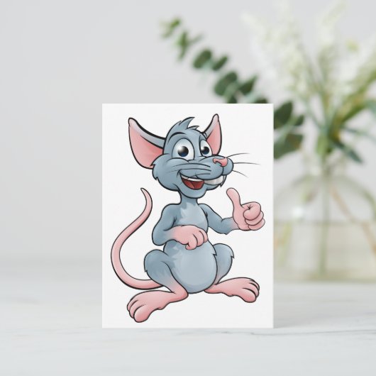 Mouse oder Rat, niedlich Cartoon Postkarte (Stehend Vorderseite)