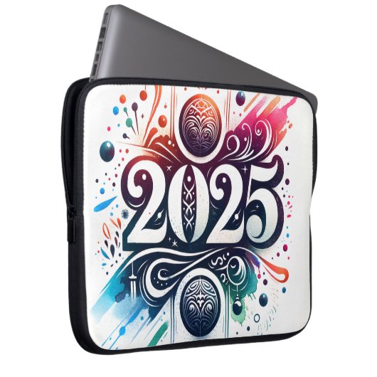 Mouse Pad Design mit Tintenfarbtext "2025" Laptopschutzhülle (Vorne Rechts)