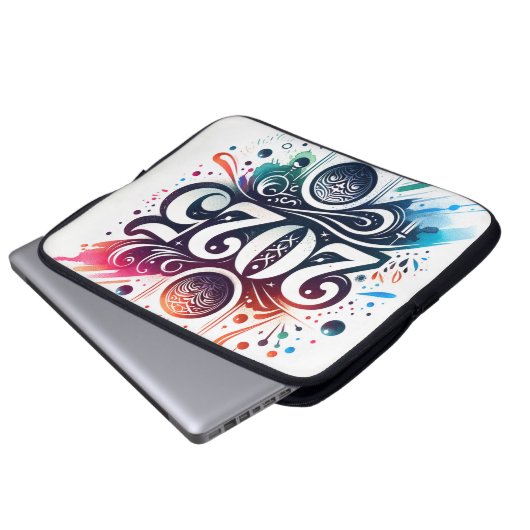 Mouse Pad Design mit Tintenfarbtext "2025" Laptopschutzhülle (Vorne Knopf)