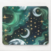Mouse Pad - Emerald Green Celestial Moon Mousepad (Vorne)