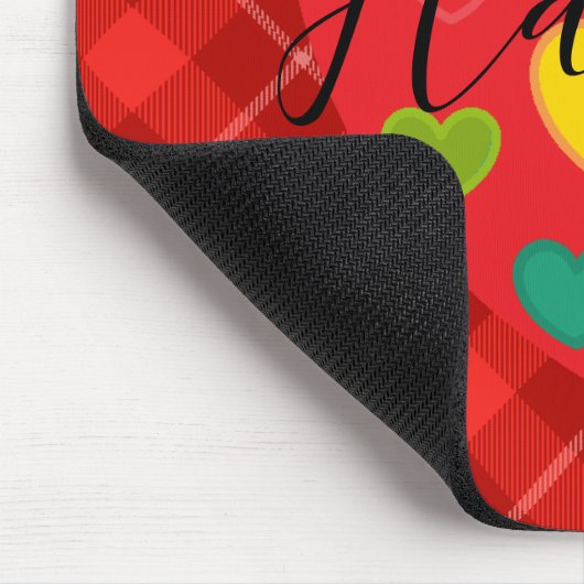 Mouse Pad - HAMbyWG - Kariertes Rotes Herz Mousepad (Ecke)