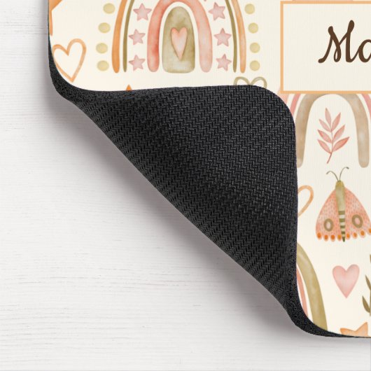 Mouse Pad Individuelle Name Monogram Geschenk Boho Mousepad (Ecke)