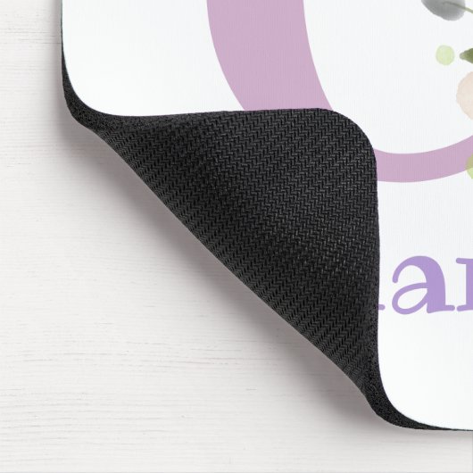 Mouse Pad Initial Plus Name & Blume Design Mousepad (Ecke)