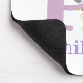 Mouse Pad Initial Plus Name & Blume Design Mousepad (Ecke)