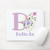 Mouse Pad Initial Plus Name & Blume Design Mousepad (Mit Mouse)