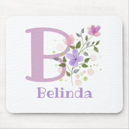Mouse Pad Initial Plus Name & Blume Design Mousepad