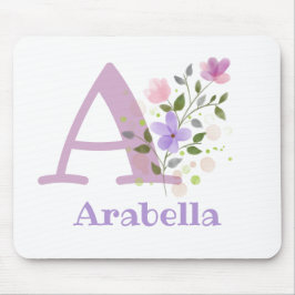 Mouse Pad Initial Plus Name & Blume Design Mousepad