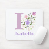 Mouse Pad Initial Plus Name & Blume Design Mousepad (Mit Mouse)