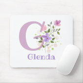 Mouse Pad Initial Plus Name & Blume Design Mousepad (Mit Mouse)
