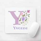 Mouse Pad Initial Plus Name & Blume Design Mousepad (Mit Mouse)