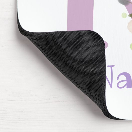 Mouse Pad Initial Plus Name & Blume Design Mousepad (Ecke)